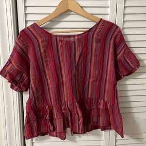 Striped ruffled summer top